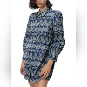Zara Eyelit Denim shirt dress. Mini length
